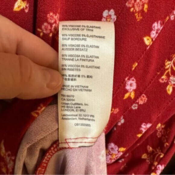 NWT Free People | Red Pop Combo Good Days Floral Print Mini Dress Size Large - Picture 12 of 12